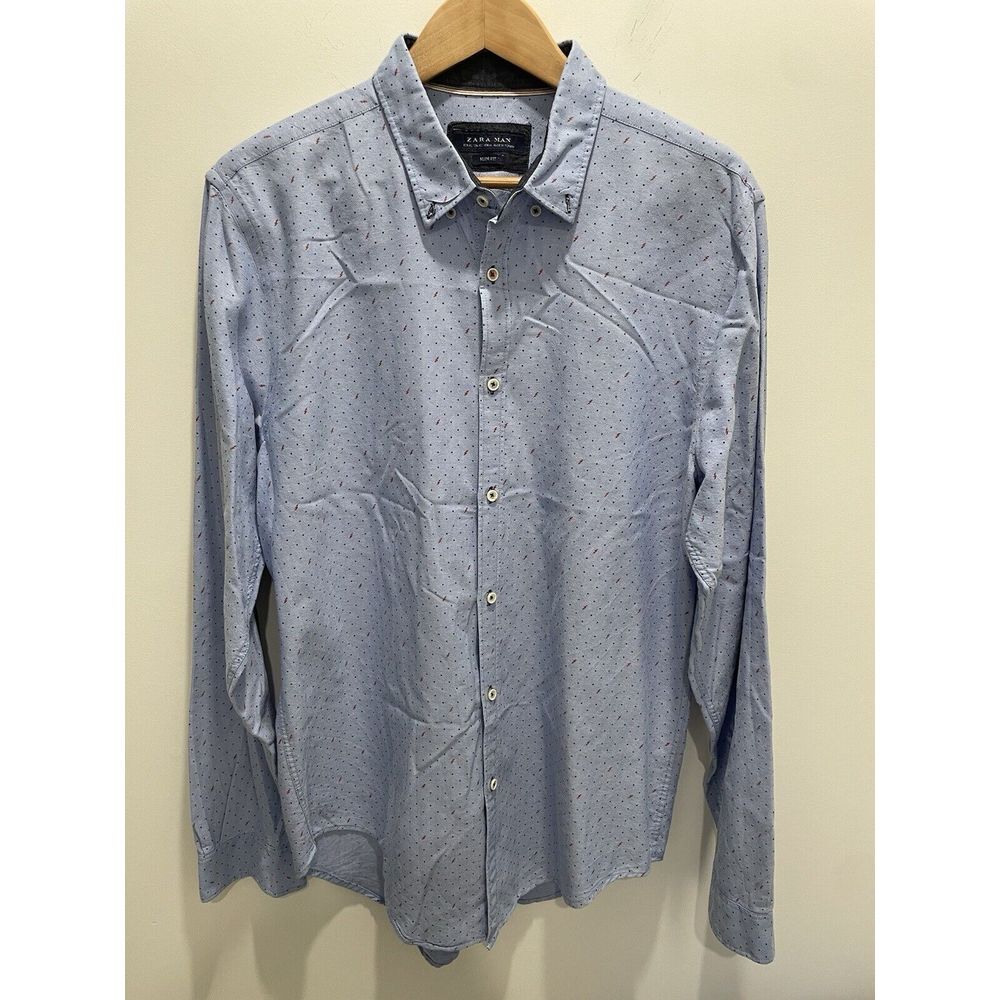 Zara Man Size XL Button Down Shirt With‎ Elbow Pad Detail